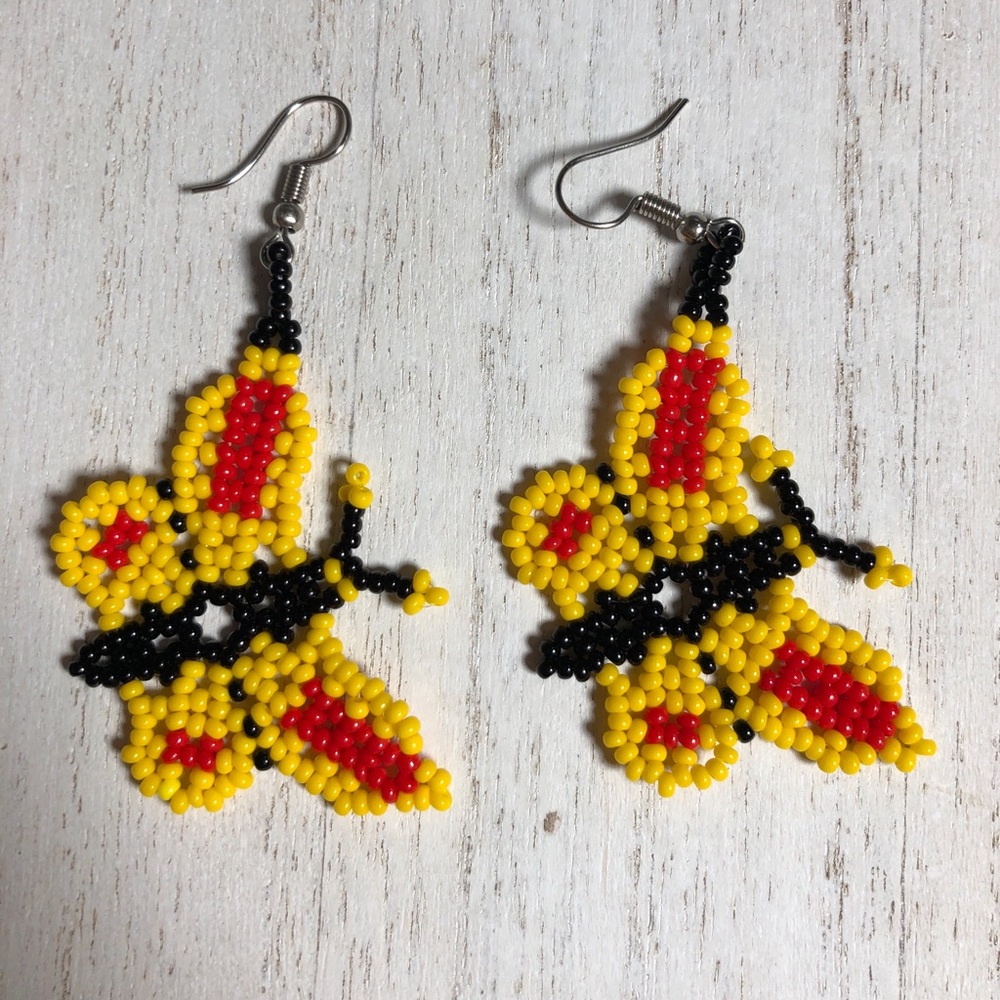 Huichol butterfly Beaded Earrings